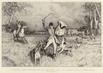 Een pluimveehof indringer uitgegraven uit zijn schuilplaats en gevangen na een harde achtervolging door Robert Walker Macbeth